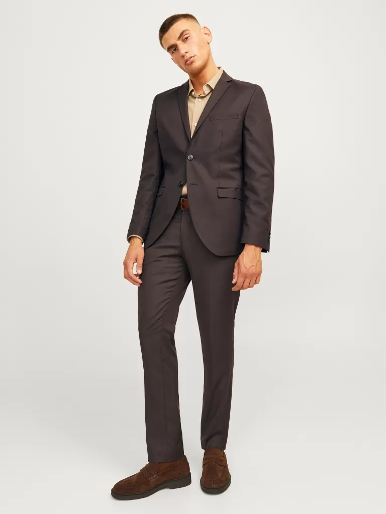 JACK & JONES Garnitury^JPRSOLARIS Krój super slim Garnitur Brązowy