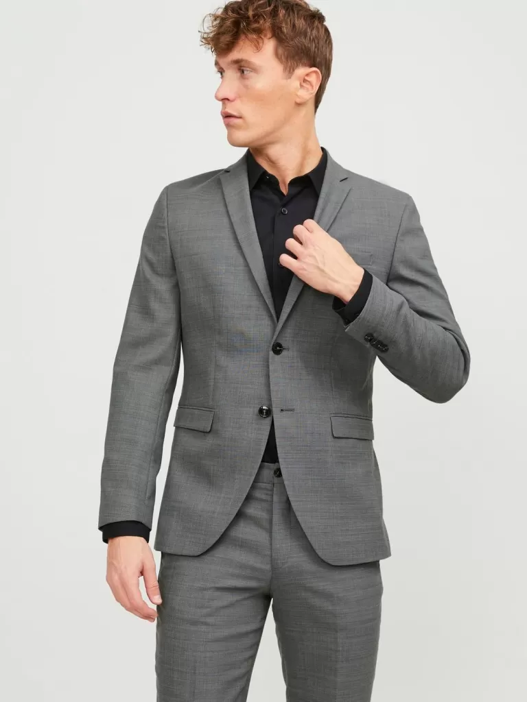 JACK & JONES Garnitury^JPRSOLARIS Krój super slim Marynarka Szary