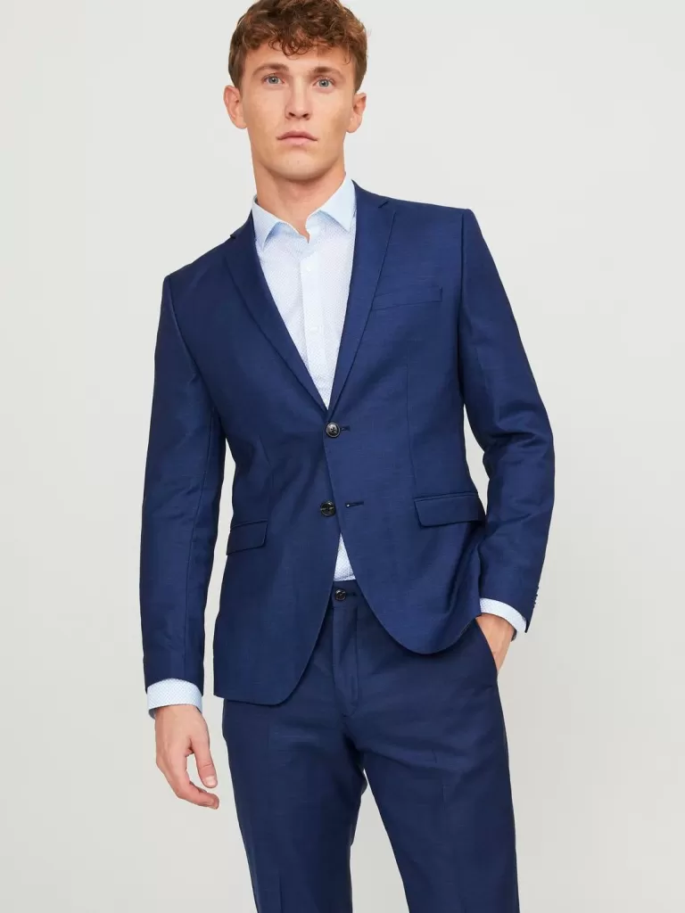 JACK & JONES Garnitury^JPRSOLARIS Krój super slim Marynarka Niebieski