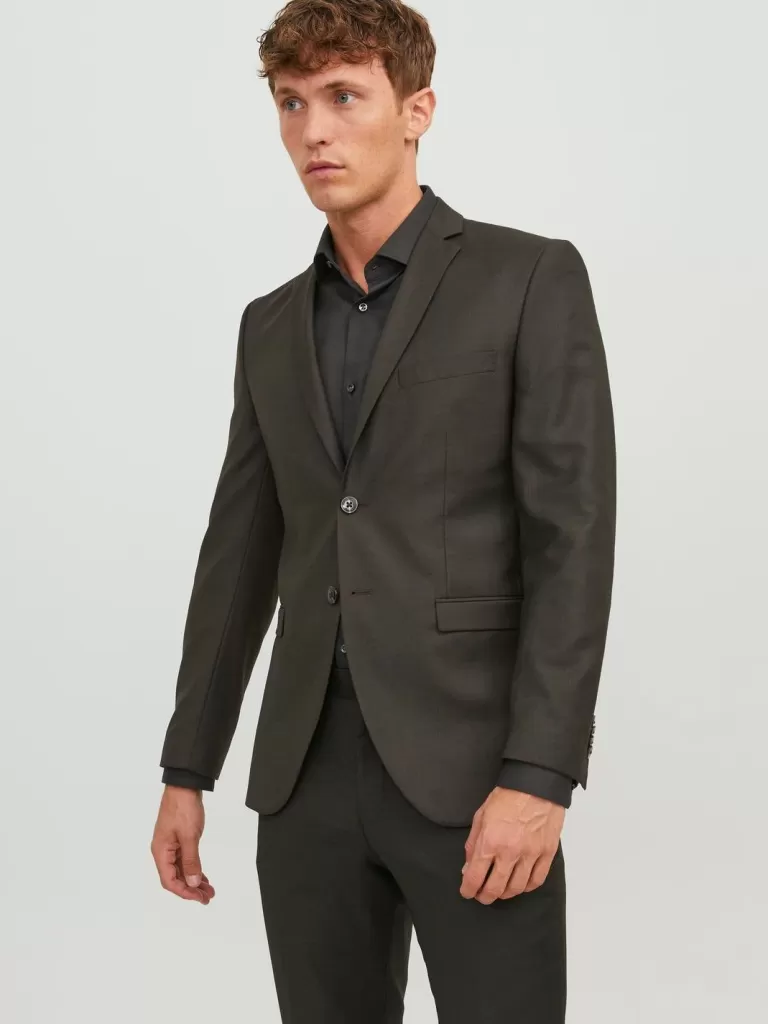 JACK & JONES Garnitury^JPRSOLARIS Krój super slim Marynarka Brązowy