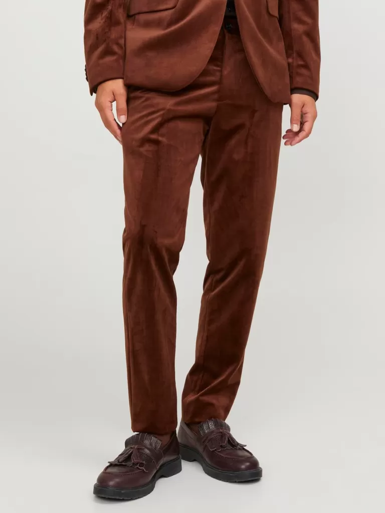 JACK & JONES Garnitury^JPRVELVET Krój regularny Eleganckie spodnie Brązowy