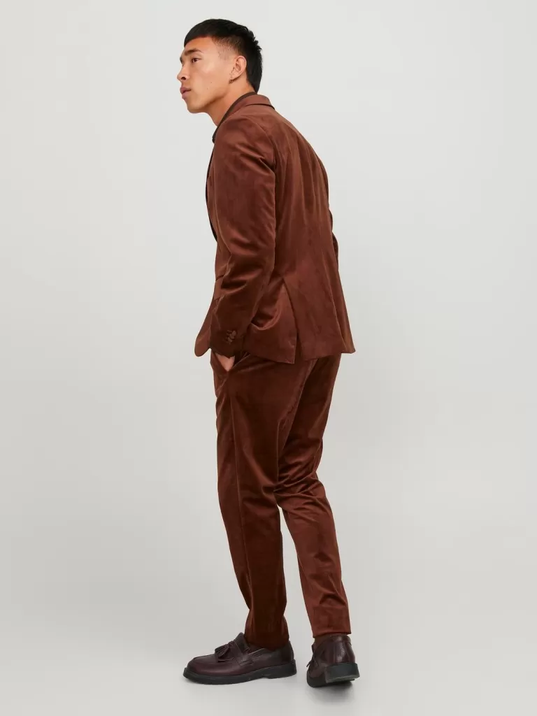 JACK & JONES Garnitury^JPRVELVET Krój regularny Eleganckie spodnie Brązowy