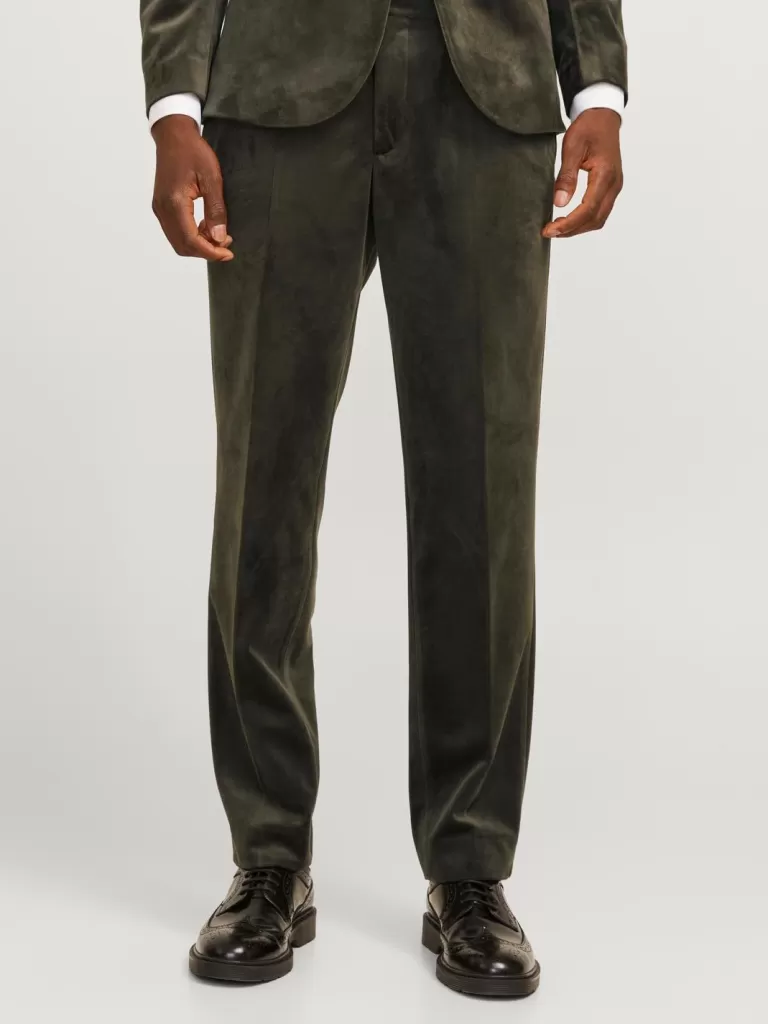 JACK & JONES Garnitury^JPRVELVET Krój slim Eleganckie spodnie Zielony