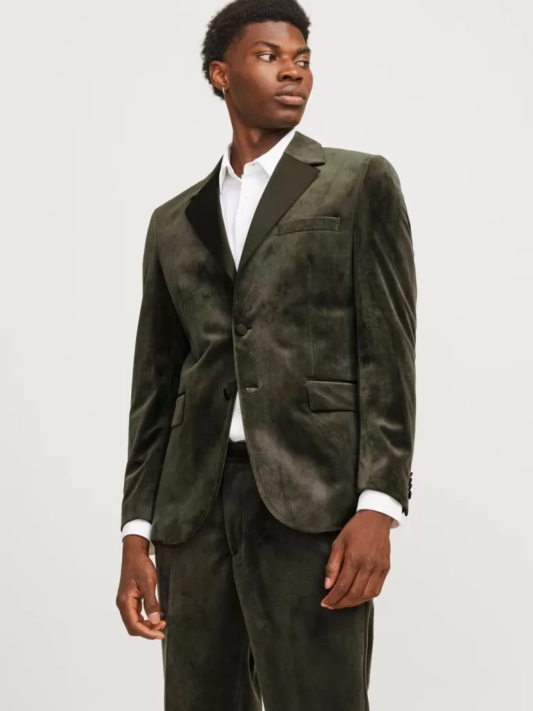 JACK & JONES Garnitury^JPRVELVET Krój slim Marynarka Zielony