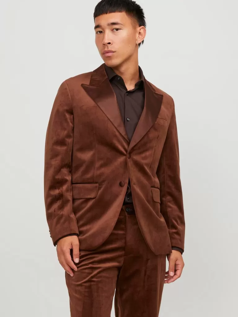 JACK & JONES Garnitury^JPRVELVET Krój slim Marynarka Brązowy
