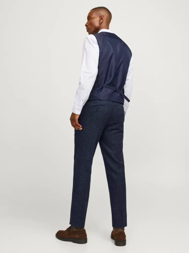 JACK & JONES Garnitury^JPRWINTER Krój regularny Elegancka kamizelka Niebieski