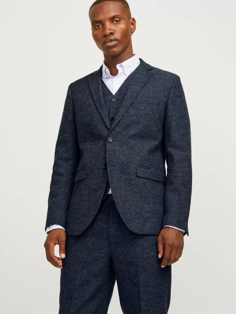 JACK & JONES Garnitury^JPRWINTER Krój slim Marynarka Niebieski