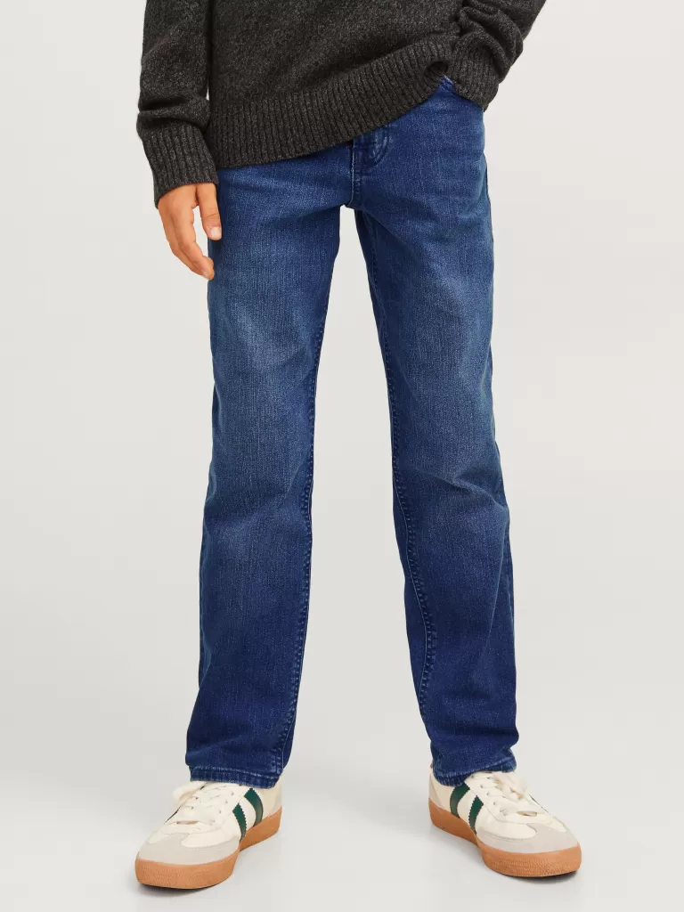 JACK & JONES Jeansy^JWCLARK JJIORIGINAL SQ 438 JNR Krój regularny Junior Niebieski
