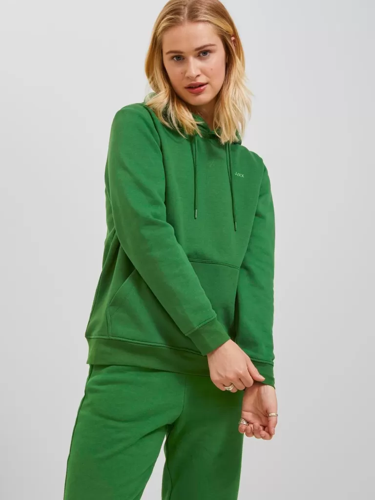 JACK & JONES Bluzy^JXABBIE Bluza z kapturem Zielony
