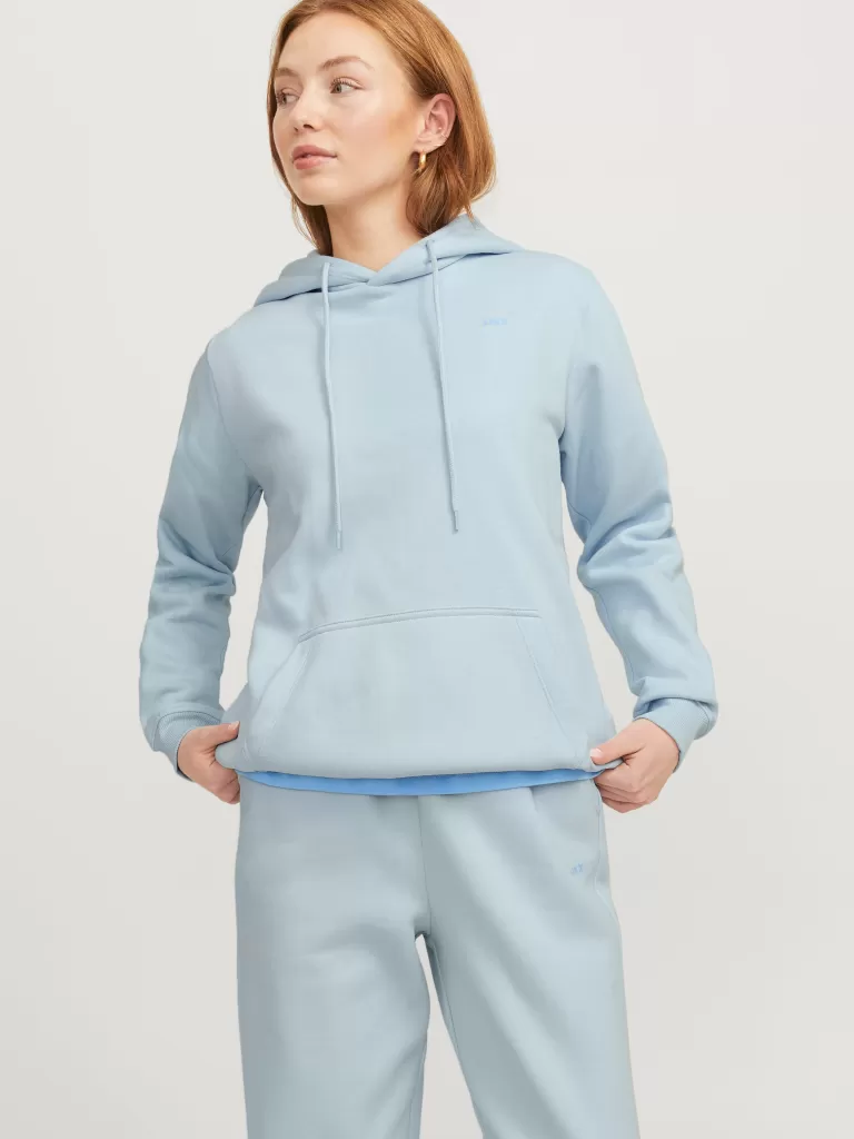 JACK & JONES Bluzy^JXABBIE Bluza z kapturem Niebieski