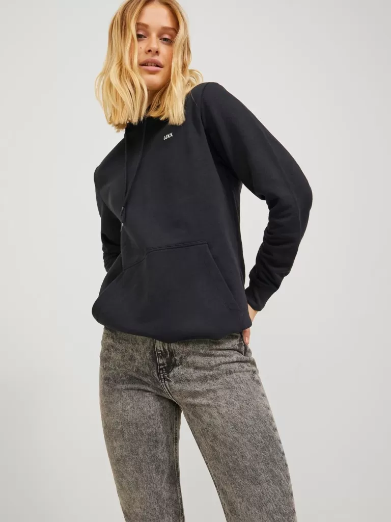 JACK & JONES Bluzy^JXABBIE Bluza z kapturem Czarny