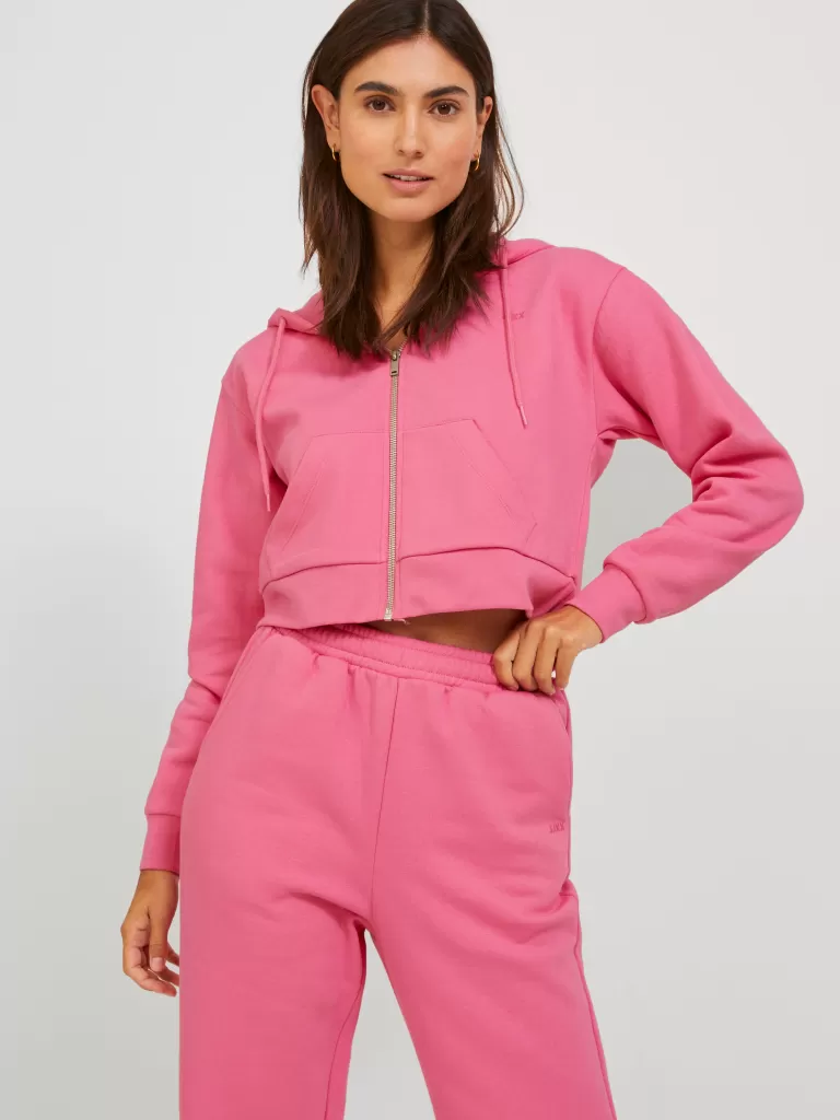 JACK & JONES Bluzy^JXABBIE Bluza z kapturem zapinana na suwak Róży