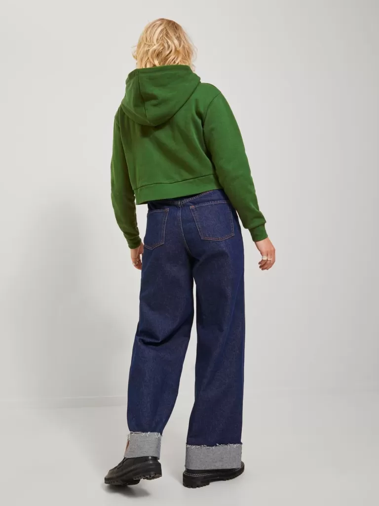 JACK & JONES Bluzy^JXABBIE Bluza z kapturem zapinana na suwak Zielony