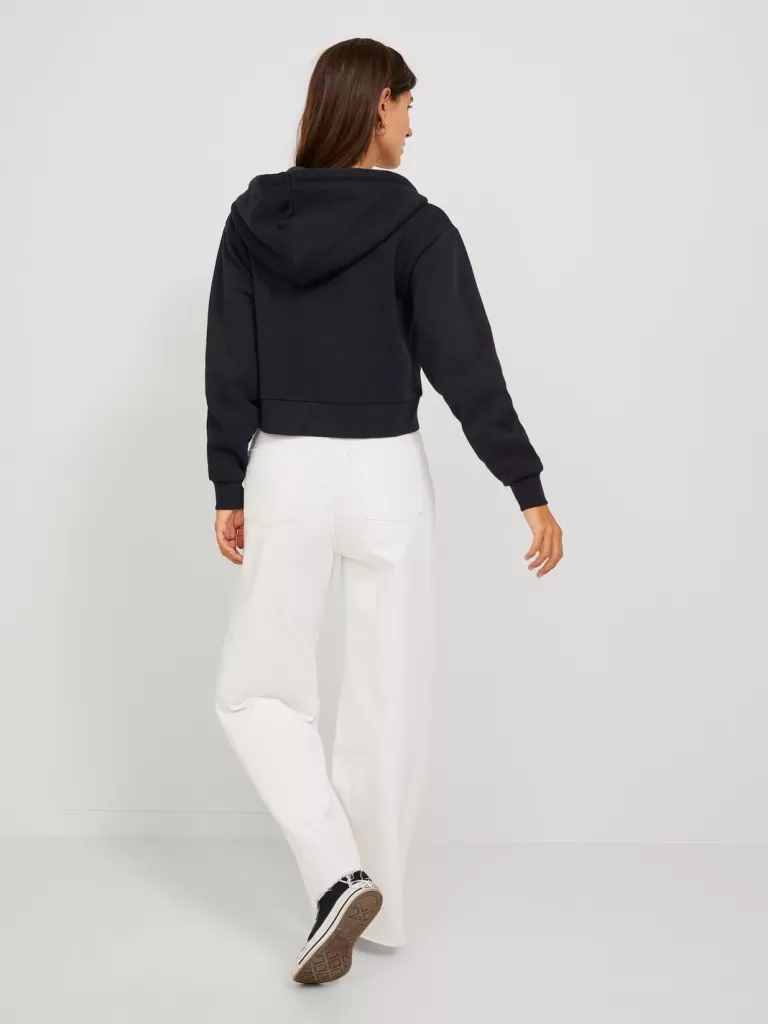 JACK & JONES Bluzy^JXABBIE Bluza z kapturem zapinana na suwak Czarny