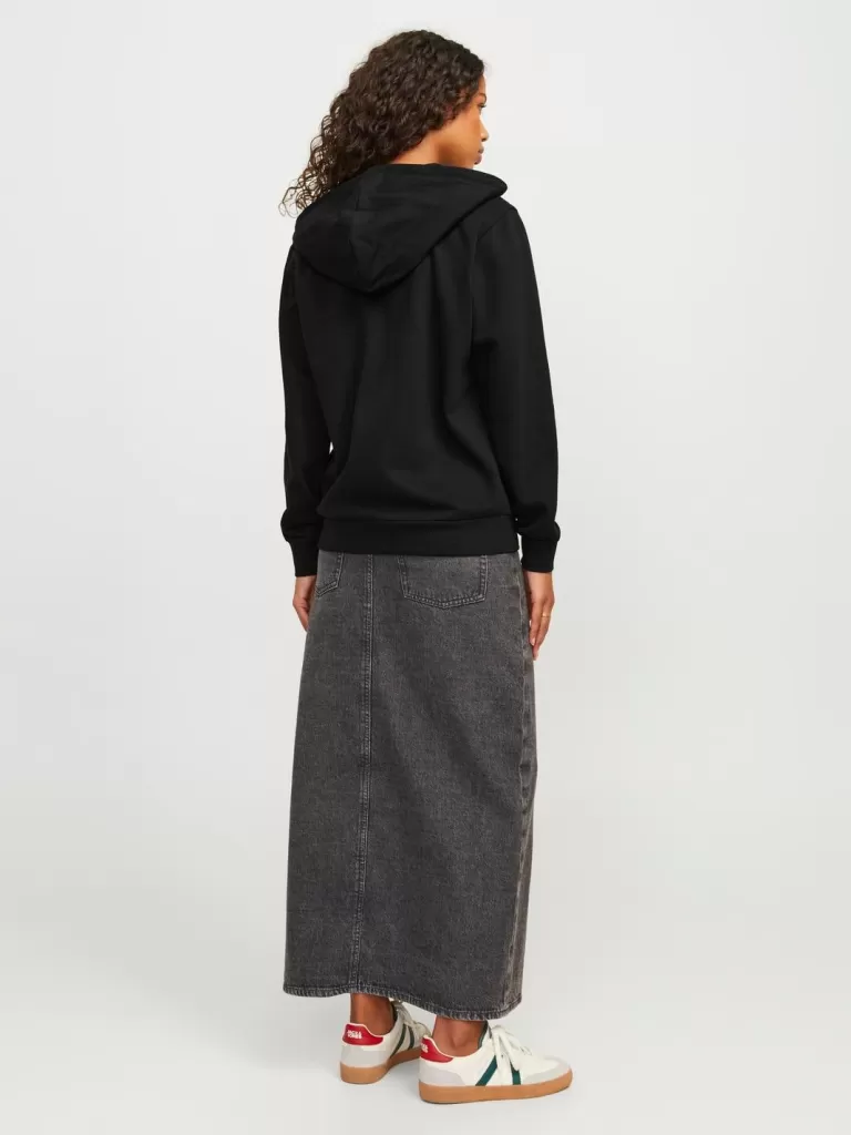 JACK & JONES Bluzy^JXABBIE Bluza z kapturem zapinana na suwak Czarny