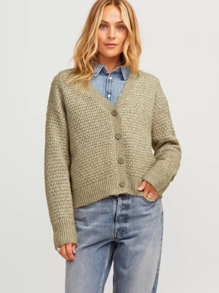 JACK & JONES Swetry^JXADEN Dzianinowa Kardigan Brązowy