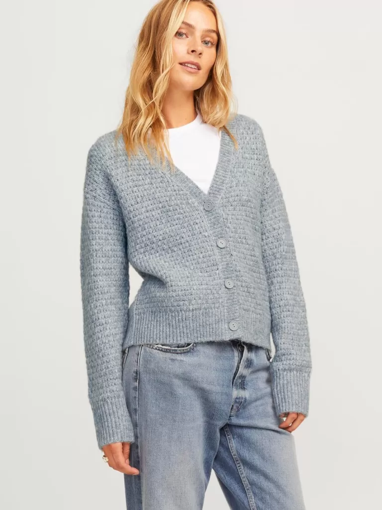 JACK & JONES Swetry^JXADEN Dzianinowa Kardigan Szary