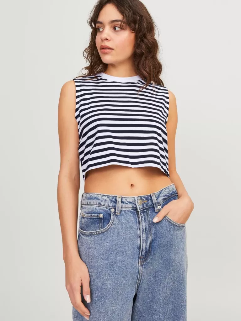 JACK & JONES Topy^JXALVIRA T-shirt Biały