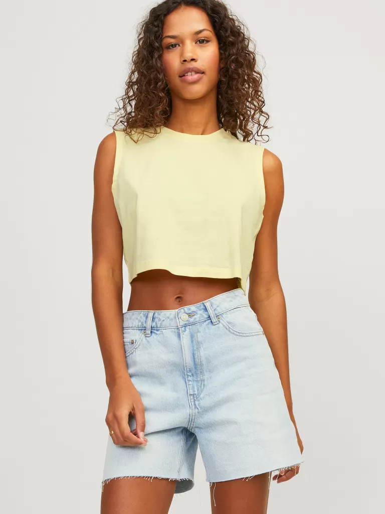JACK & JONES Topy^JXALVIRA T-shirt Żółty