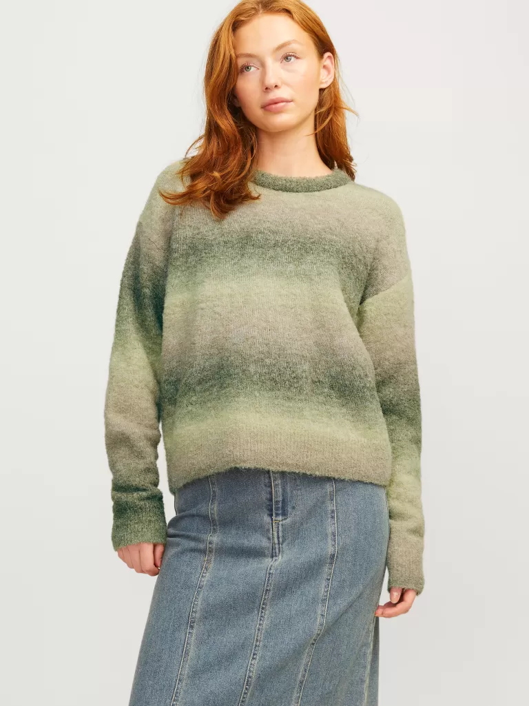 JACK & JONES Swetry^JXAMIRA Sweter wkładany przez głowę Zielony