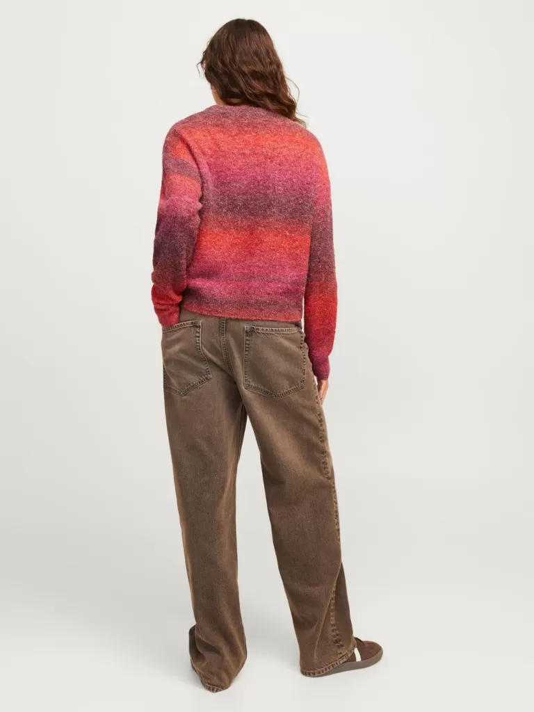 JACK & JONES Swetry^JXAMIRA Sweter wkładany przez głowę Czerwony