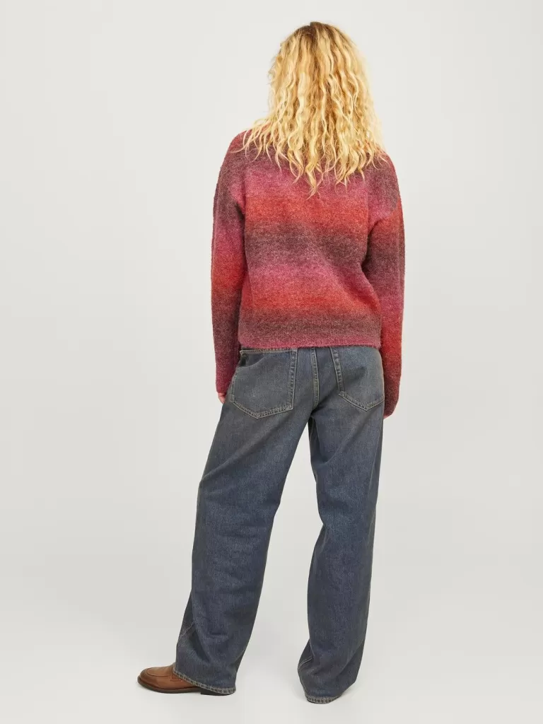 JACK & JONES Swetry^JXAMIRA Sweter wkładany przez głowę Czerwony