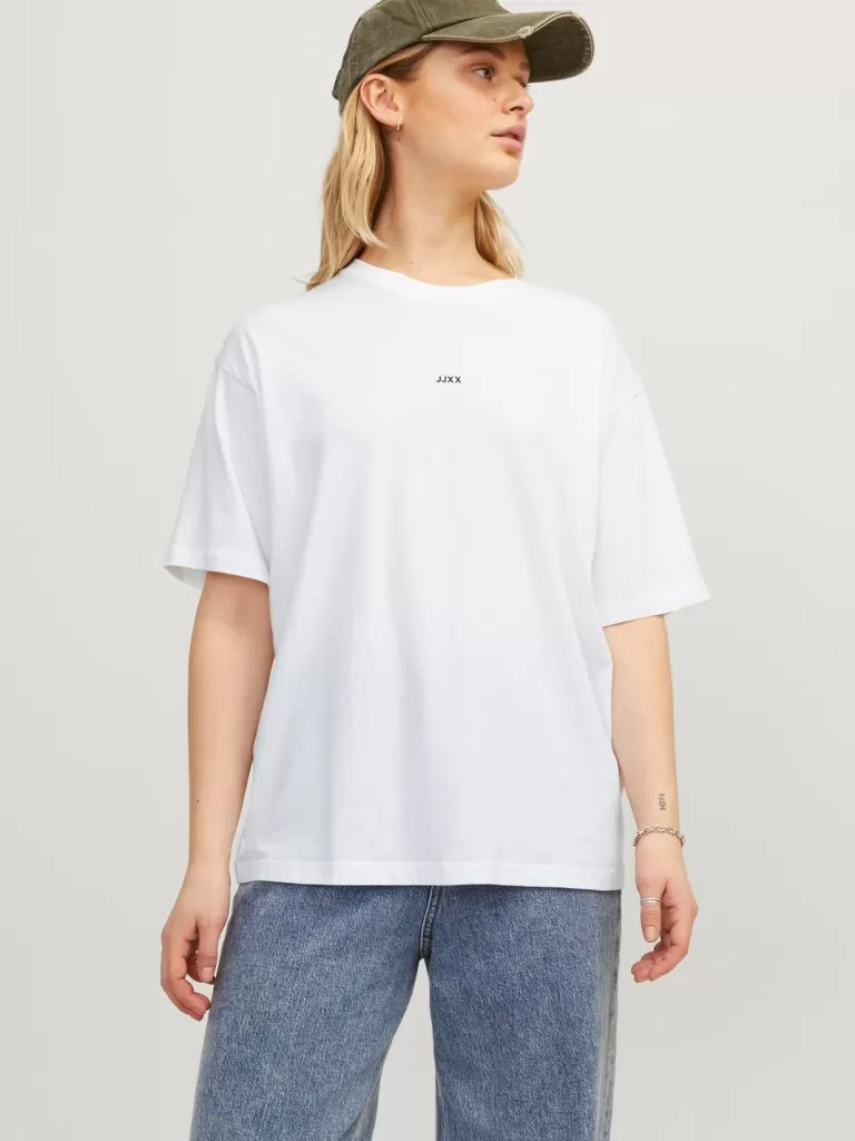 JACK & JONES Topy^JXANDREA T-shirt Biały