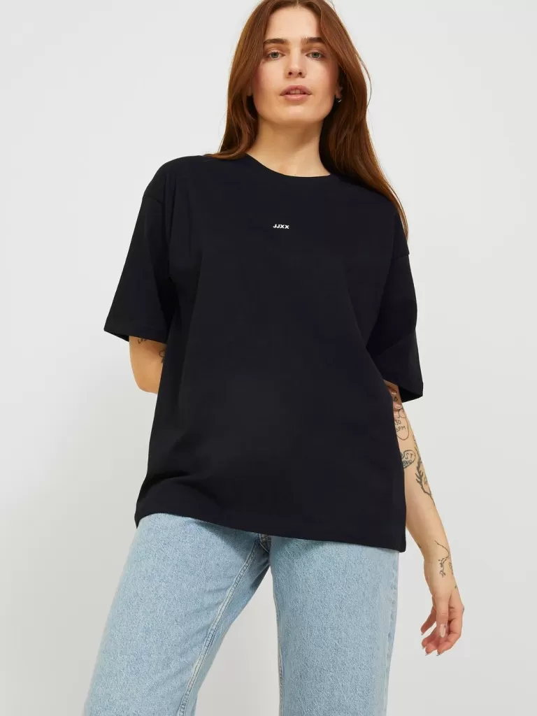 JACK & JONES Topy^JXANDREA T-shirt Czarny