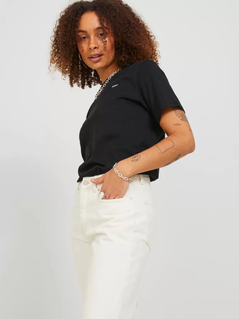 JACK & JONES Topy^JXANNA T-shirt Czarny