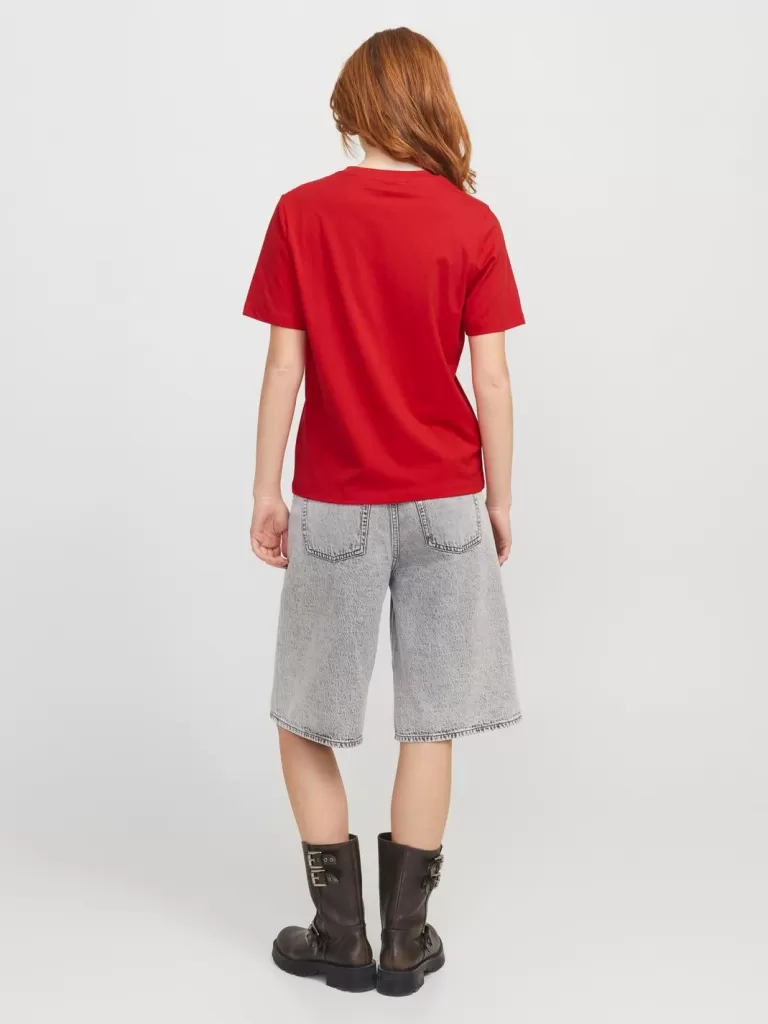 JACK & JONES Topy^JXANNA T-shirt Czerwony