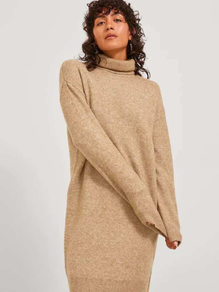 JACK & JONES Sukienki | Swetry^JXARIELLA Sukienka dzianinowa Beżowy