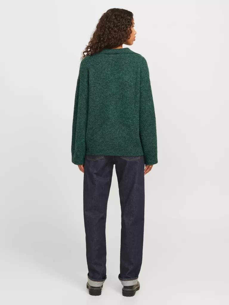 JACK & JONES Swetry^JXARIELLA Sweter wkładany przez głowę Zielony