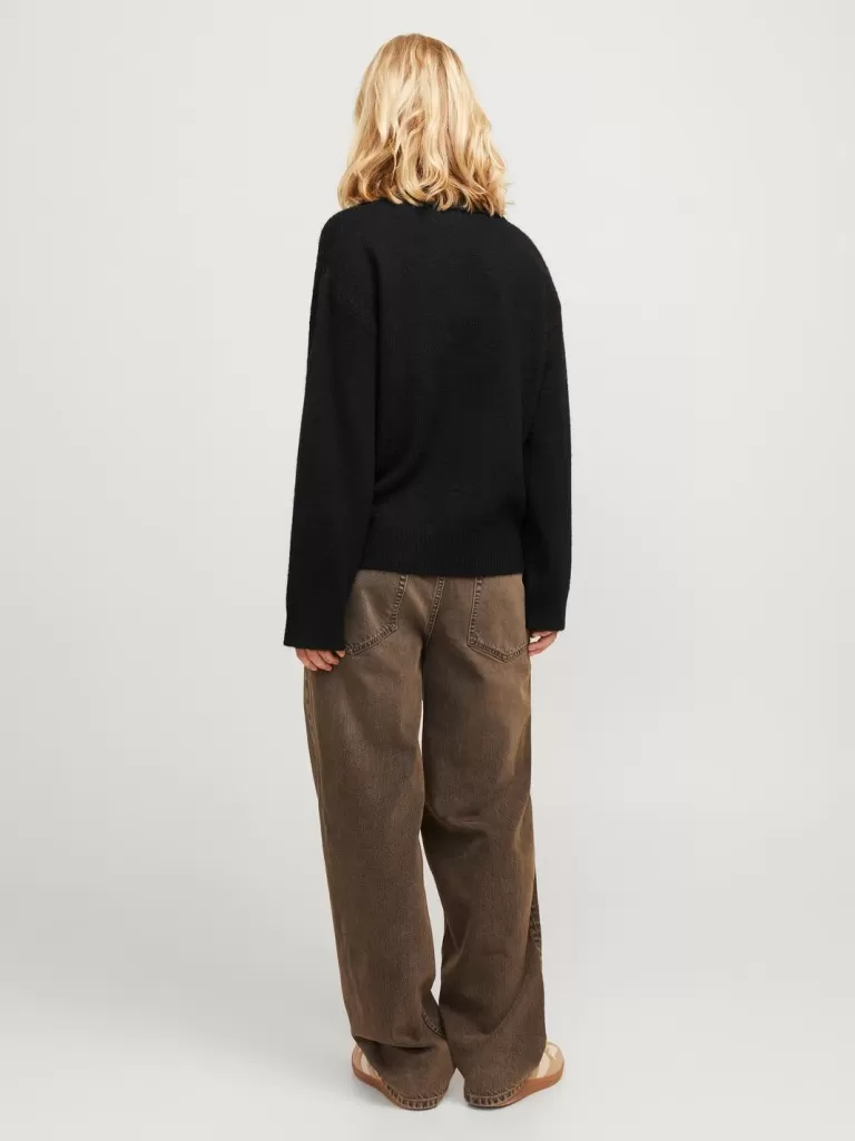 JACK & JONES Swetry^JXARIELLA Sweter wkładany przez głowę Czarny