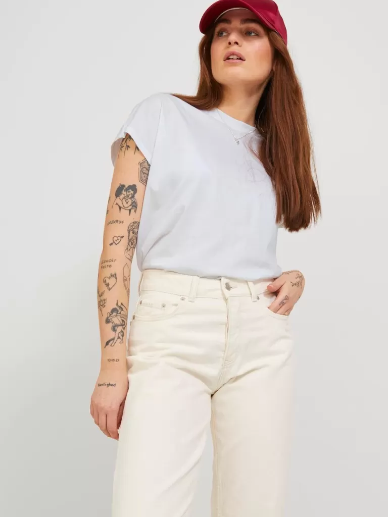JACK & JONES Topy^JXASTRID T-shirt Biały