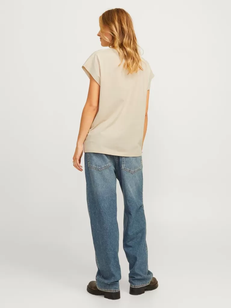 JACK & JONES Topy^JXASTRID T-shirt Beżowy