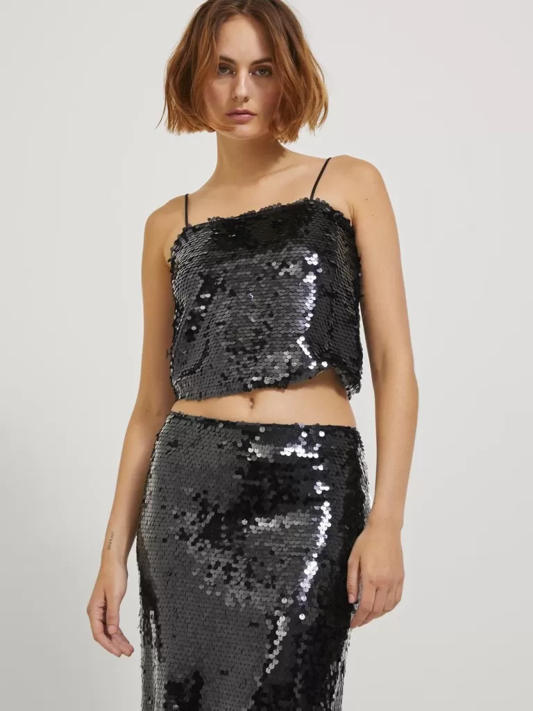 JACK & JONES Topy^JXAVA Góra Czarny