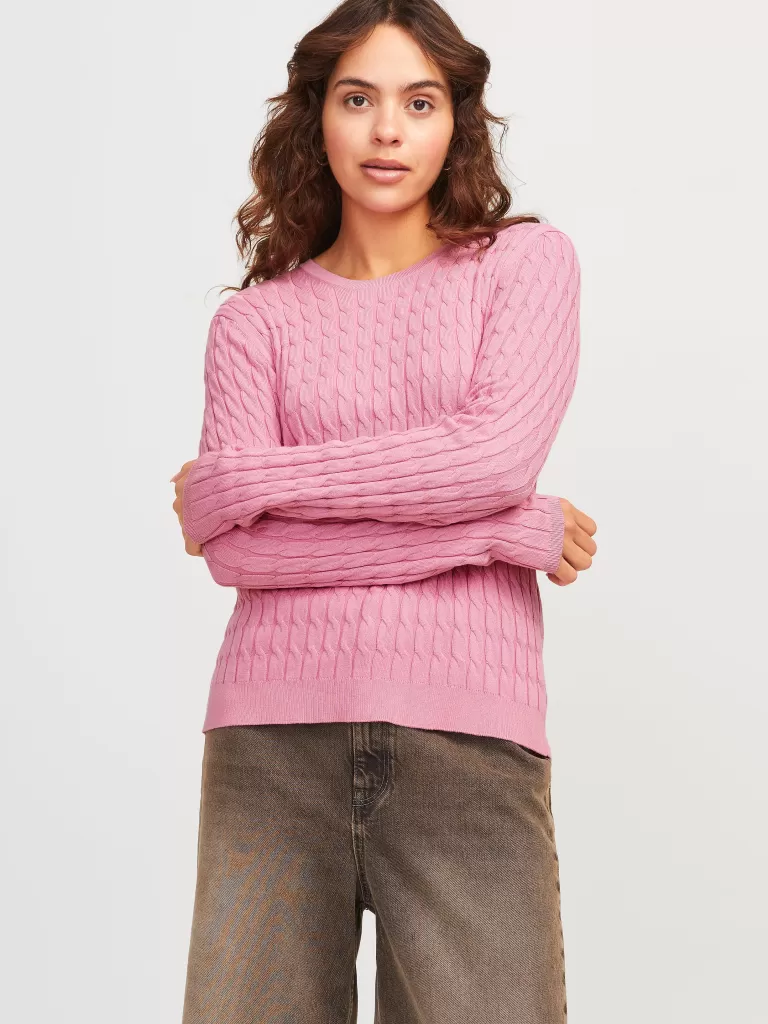 JACK & JONES Swetry^JXCARA Sweter wkładany przez głowę Róży