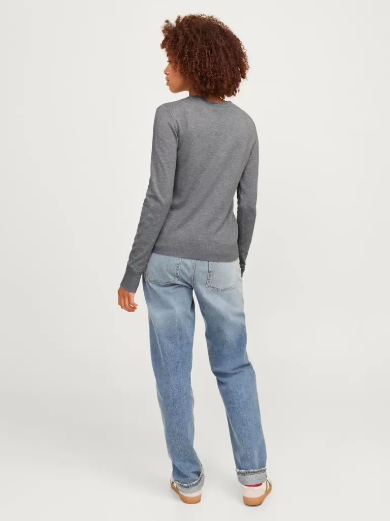 JACK & JONES Swetry^JXCARA Sweter wkładany przez głowę Szary
