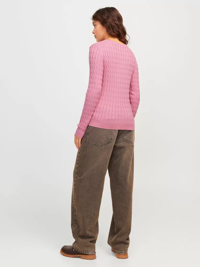 JACK & JONES Swetry^JXCARA Sweter wkładany przez głowę Róży