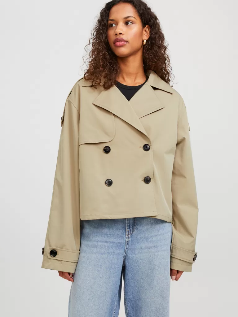 JACK & JONES Kurtki I Płaszcze^JXCARLIE Płaszcz prochowiec Beżowy