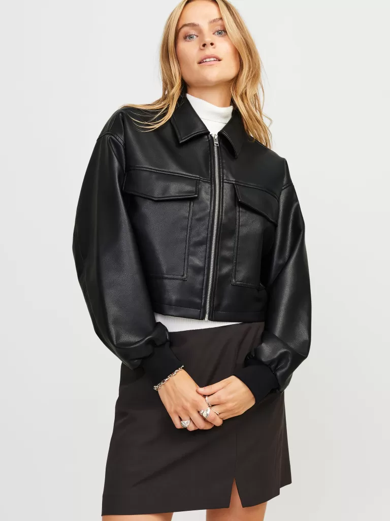 JACK & JONES Kurtki I Płaszcze^JXCAROL Kurtka ze sztucznej skóry Czarny