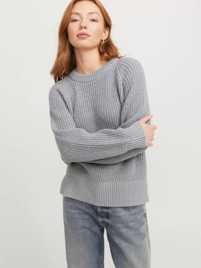 JACK & JONES Swetry^JXCAROLINA Sweter wkładany przez głowę Szary