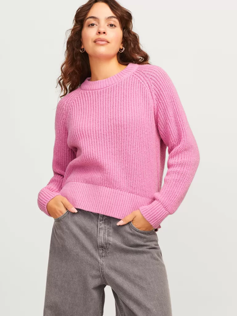 JACK & JONES Swetry^JXCAROLINA Sweter wkładany przez głowę Róży