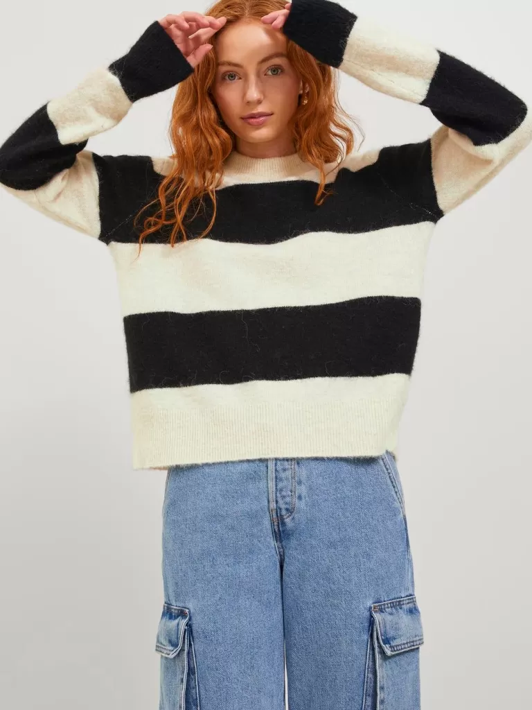 JACK & JONES Swetry^JXCHICK Sweter wkładany przez głowę Biały
