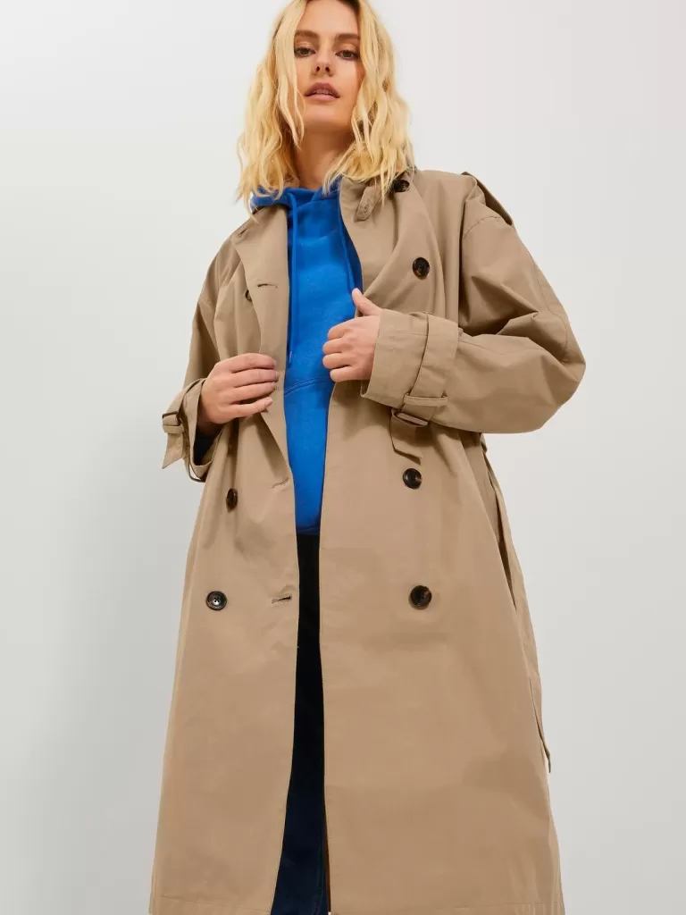 JACK & JONES Kurtki I Płaszcze^JXCHOICE Płaszcz prochowiec Beżowy