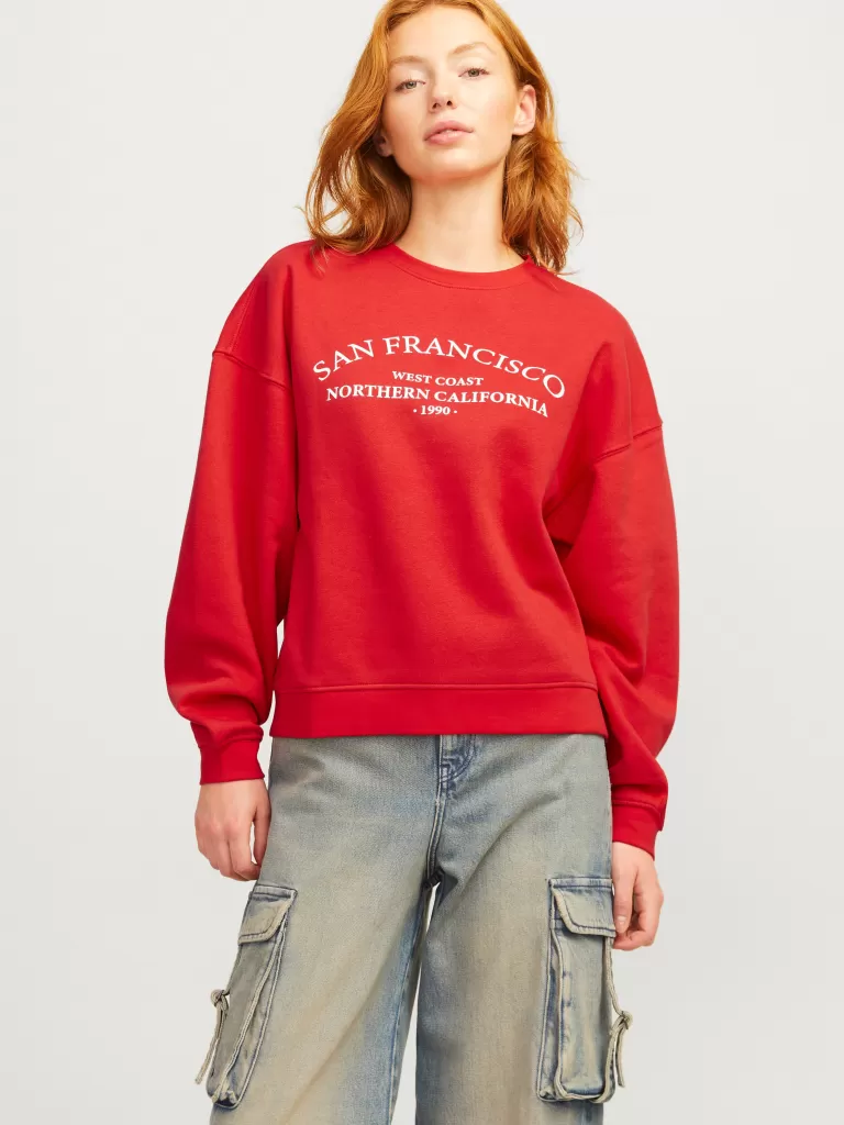 JACK & JONES Bluzy^JXCILLA Bluza Czerwony