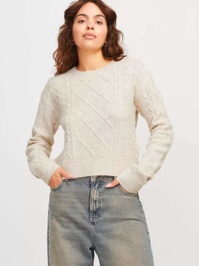 JACK & JONES Swetry^JXCLOVER Sweter wkładany przez głowę Szary