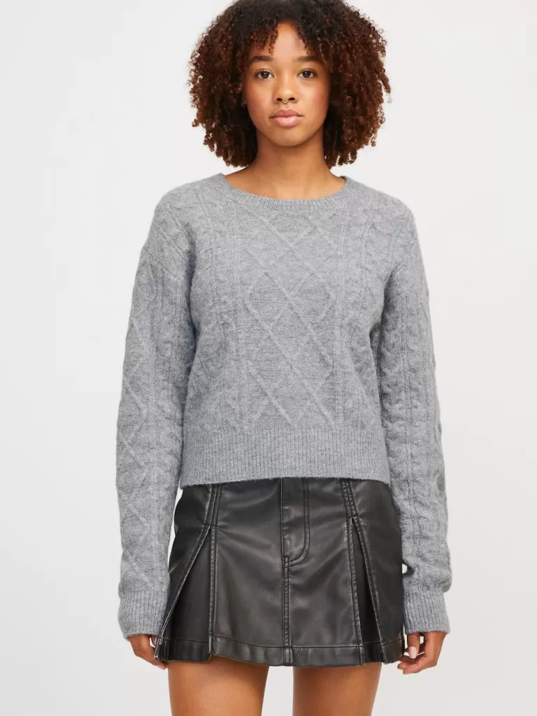 JACK & JONES Swetry^JXCLOVER Sweter wkładany przez głowę Szary