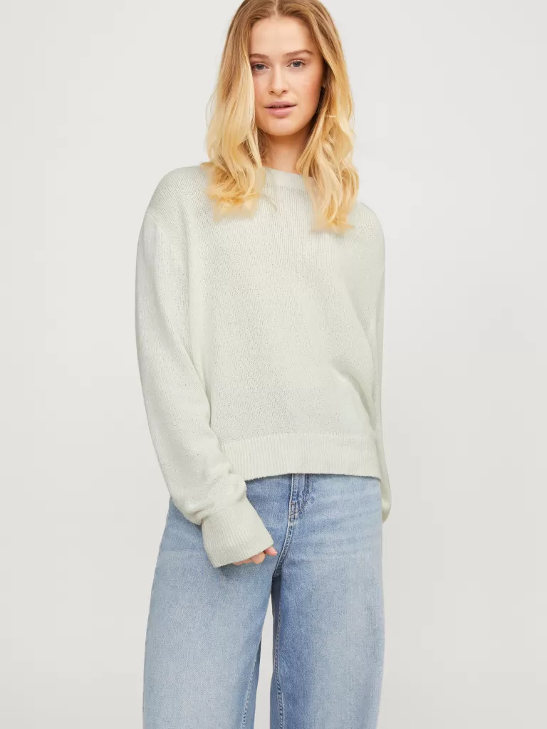 JACK & JONES Swetry^JXDAISY Sweter wkładany przez głowę Biały