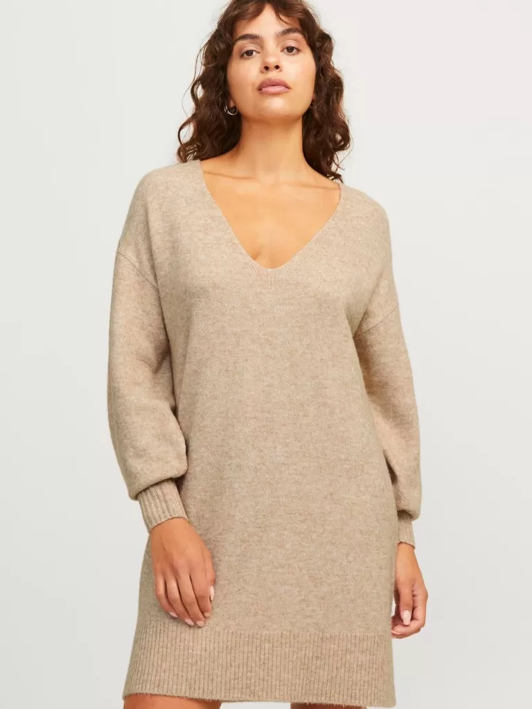 JACK & JONES Sukienki^JXEFFIE Sukienka Beżowy